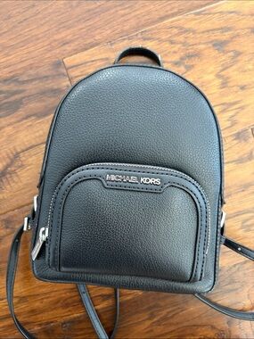 Michael Kors Black Pebbled Leather Mini Rucksack